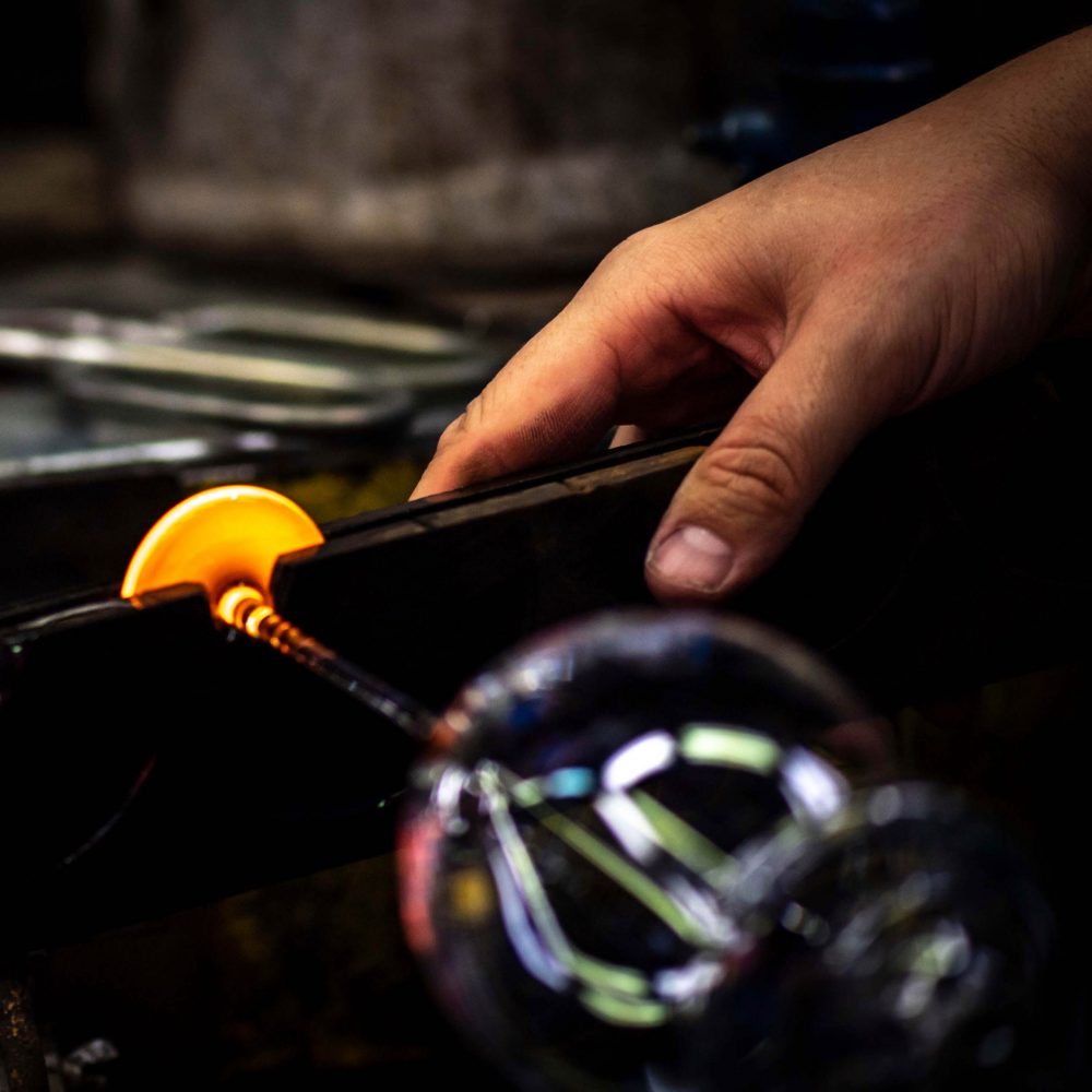 Munnblåst produksjon av Lehmann Synergie 75 cl vinglass.